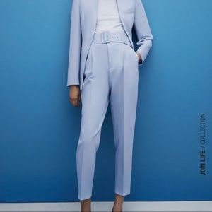 Zara High Waisted Belted Pants NWT